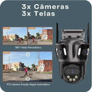 Câmera de Segurança 360° Tripla Lente 4K Wi-Fi Visão Noturna Inteligente - CamGuard Pro - GR Store