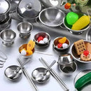 Conjunto de Utensílios de Cozinha Infantil em Aço Inox - GR Store