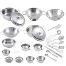 Conjunto de Utensílios de Cozinha Infantil em Aço Inox - GR Store