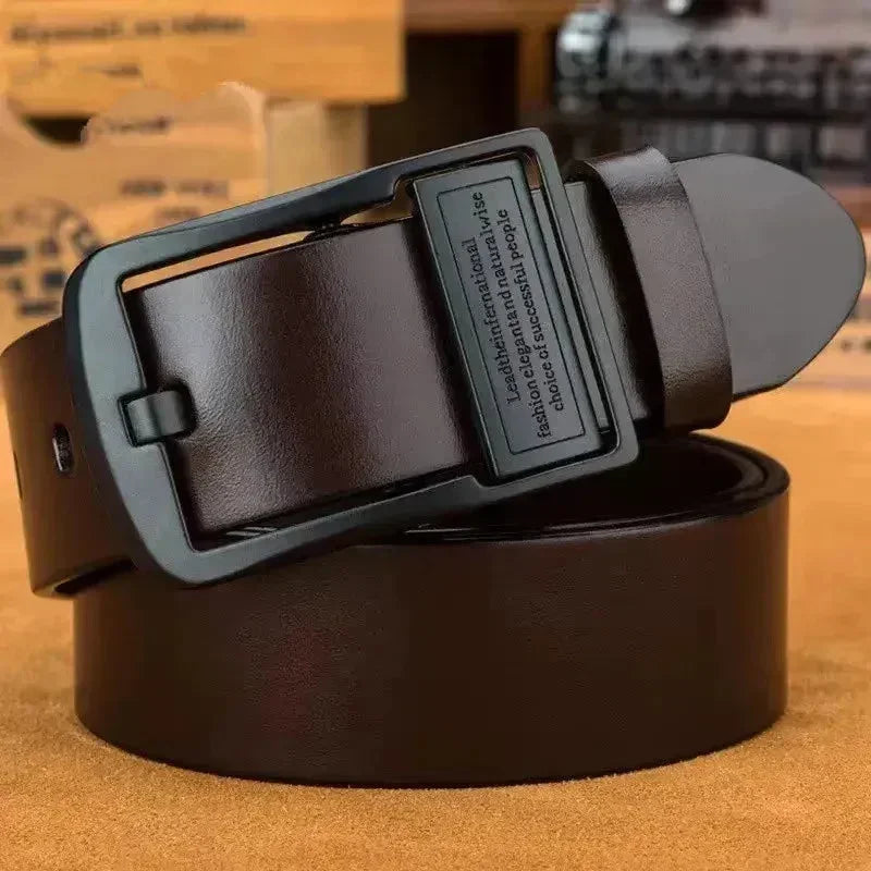 Cinto Masculino de Couro Legítimo e Fivela Metálica - Retro CB Belt - GR Store