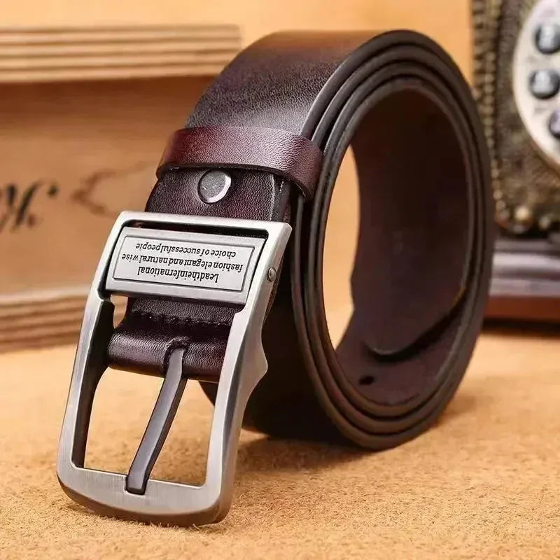 Cinto Masculino de Couro Legítimo e Fivela Metálica - Retro CB Belt - GR Store