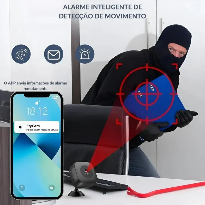 Mini Câmera de Segurança 4K WiFi - Alta tecnologia com Visão Noturna e Sensor de Presença - GR Store