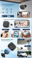 Mini Câmera de Segurança 4K WiFi - Alta tecnologia com Visão Noturna e Sensor de Presença - GR Store