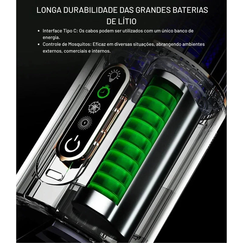 MosquiClean Pro – Lâmpada Elétrica UV Anti-Insetos 2 em 1 Portátil - GR Store