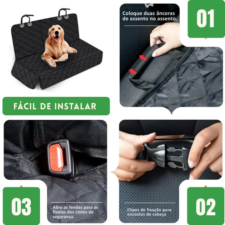 Capa Protetora Impermeável para Banco Traseiro de Carro para Cães - CarPet Cover