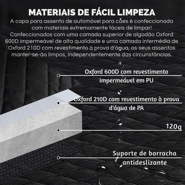 Capa Protetora Impermeável para Banco Traseiro de Carro para Cães - CarPet Cover