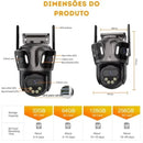 Câmera de Segurança 360° Tripla Lente 4K Wi-Fi Visão Noturna Inteligente - CamGuard Pro - GR Store