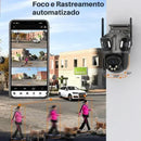 Câmera de Segurança 360° Tripla Lente 4K Wi-Fi Visão Noturna Inteligente - CamGuard Pro - GR Store
