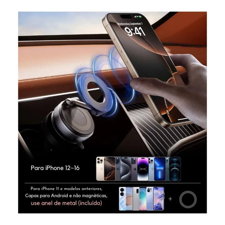 Suporte Magnético Multi função para Celular | K07 XSuction Pro 360° - GR Store