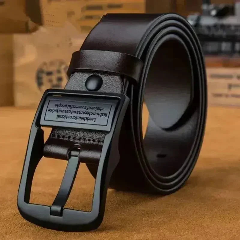 Cinto Masculino de Couro Legítimo e Fivela Metálica - Retro CB Belt - GR Store