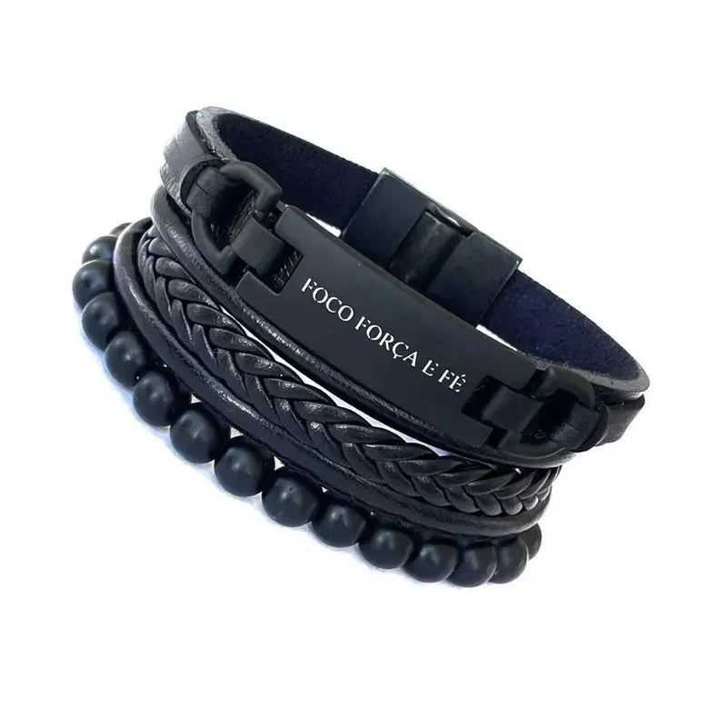 Kit de Pulseiras Masculinas com Fecho Magnético - GR Store